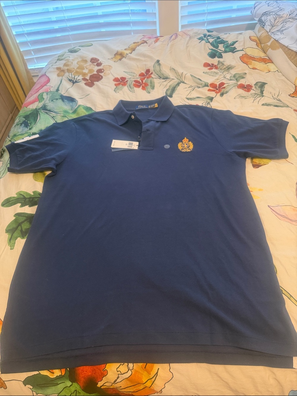 NWT! Polo Ralph Lauren Men's XLT Triple Pony Mesh Polo Shirt Blue Embroidered